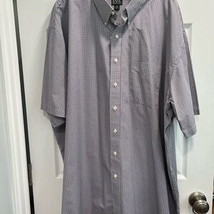 Jos. A. Bank Blue, Red and White Plaid Short Sleeve Shirt 4X Big